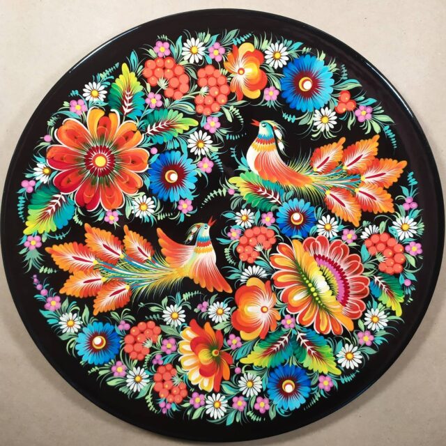 Hand painted Petrykivka  “Dzyha”